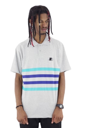 Camisa Polo Starter Listras Cinza Camisa Polo Starter Listras Cinza
