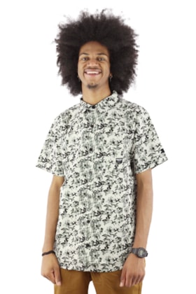 Camisa STARTER Floral Manga Curta Branca/Cinza Camisa STARTER Floral Manga Curta Branca/Cinza
