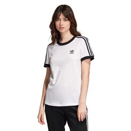 Camiseta ADIDAS 3 Stripes Feminino Branca/Preta
