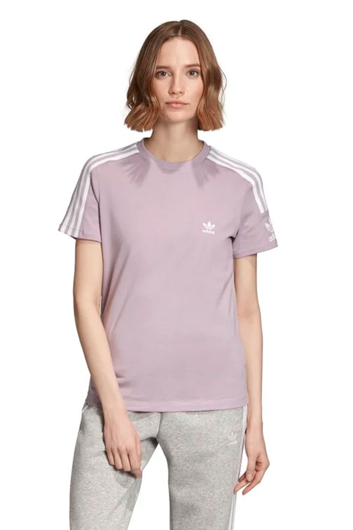 Camiseta ADIDAS 3 Stripes Feminino Rosa/Branca