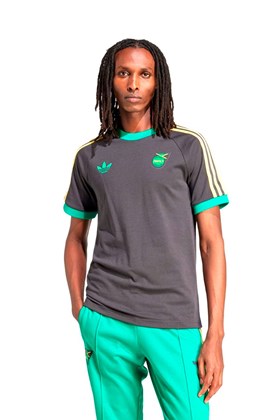 Camiseta Adidas Adicolor 3-stripes Jamaica Preto/Verde/Amarelo