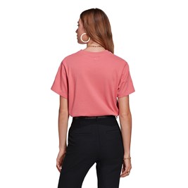 Camiseta Adidas Adicolor 3D Trefoil Loose Rosa/Branco