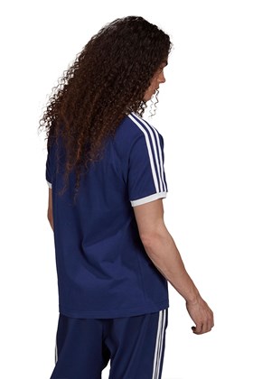 Camiseta Adidas Adicolor Classics 3 Stripes Azul/Branca