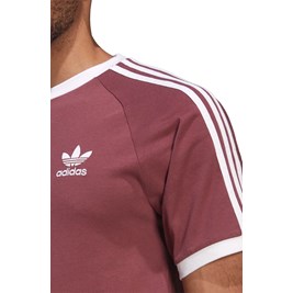Camiseta Adidas Adicolor Classics 3 Stripes Bordo/Branca
