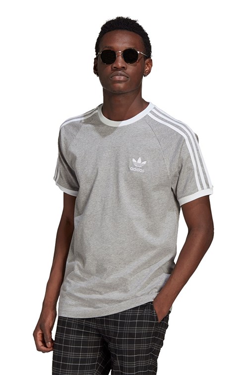 Camiseta Adidas Adicolor Classics 3 Stripes Cinza/Branco