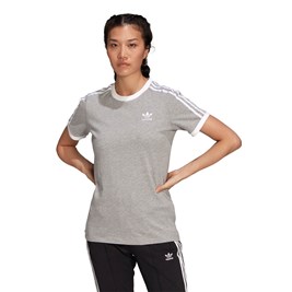 Camiseta Adidas  Adicolor Classics 3-stripes Cinza/Branco