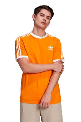Camiseta Adidas Adicolor Classics 3-stripes Laranja/Branco
