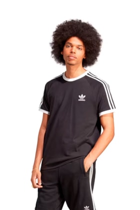 Camiseta Adidas Adicolor Classics 3 stripes Preto/Branco