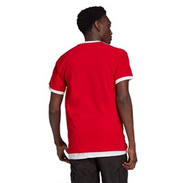 Camiseta Adidas Adicolor Classics 3 Stripes Vermelha/Branca