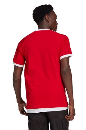 Camiseta Adidas Adicolor Classics 3 Stripes Vermelha/Branca