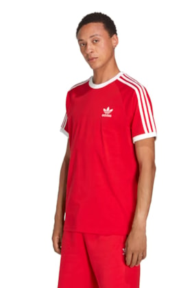 Camiseta Adidas Adicolor Classics 3-Stripes Vermelho