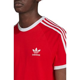 Camiseta Adidas Adicolor Classics 3 Stripes Vermelho/Branca