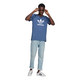Camiseta Adidas Adicolor Classics Trefoil Azul/Branca