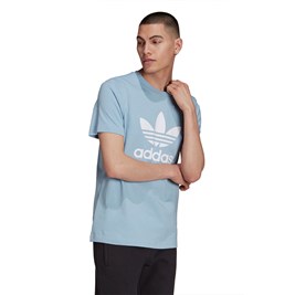 Camiseta Adidas Adicolor Classics Trefoil Azul Claro/Branca