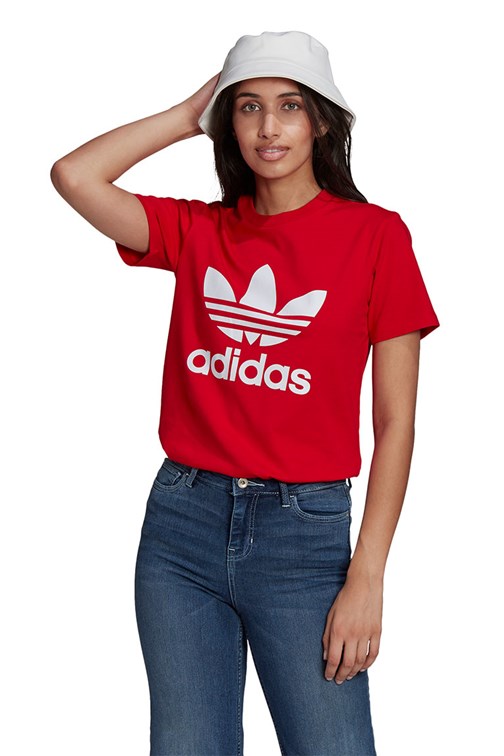 Camiseta Adidas Adicolor Classics Trefoil Feminina Vermelha