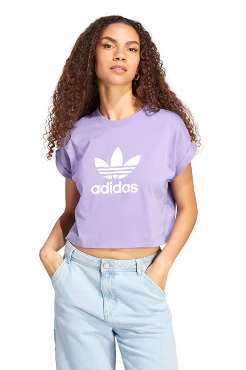 Camiseta Adidas Adicolor Classics Trefoil Lilás/Branco