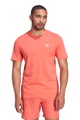 Camiseta Adidas Adicolor Essentials Trefoil Salmão/Branco Camiseta Adidas Adicolor Essentials Trefoil Salmão/Branco