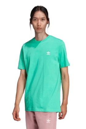 Camiseta Adidas Adicolor Essentials Trefoil Verde/Branco Camiseta Adidas Adicolor Essentials Trefoil Verde/Branco