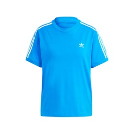 Camiseta Adidas Baby Look 3-Stripes Azul