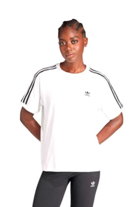 Camiseta Adidas Baby Look 3-stripes Branco