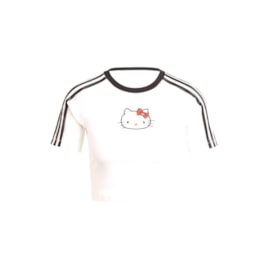 Camiseta Adidas Baby Look Hello Kitty Branco/Preto