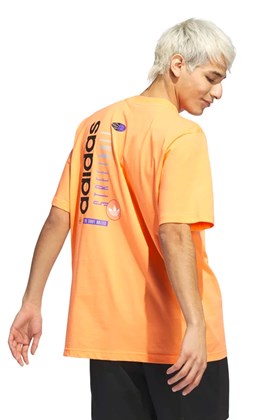 Camiseta Adidas Basketball Streetball Graphic Laranja/Preto