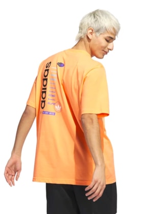 Camiseta Adidas Basketball Streetball Graphic Laranja/Preto