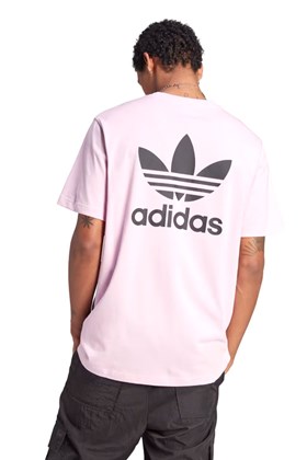 Camiseta Adidas Boxy Adicolor Classics Back+Front Trefoil Rosa/Preto