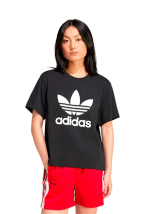 Camiseta Adidas Boxy Adicolor Trefoil Preto