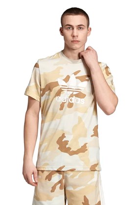 Camiseta ADIDAS Camuflagem Trefol Bege/Marrom
