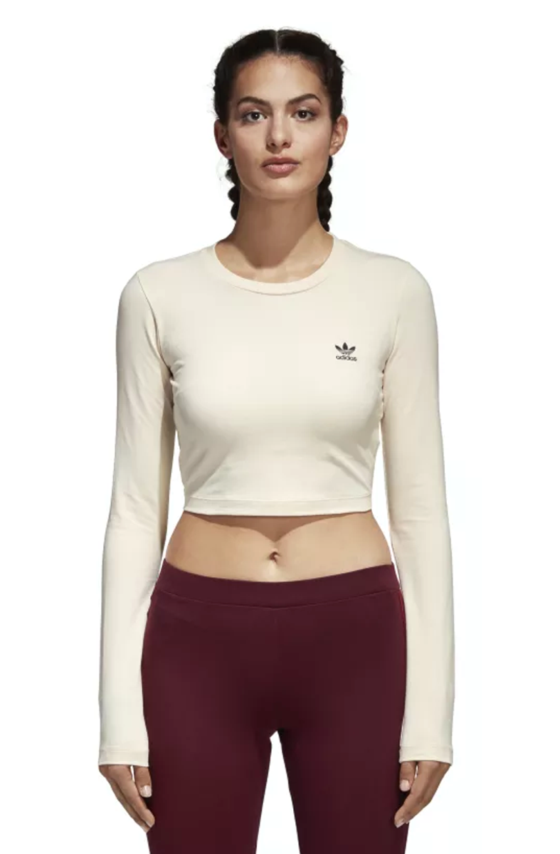 blusa cropped manga longa adidas