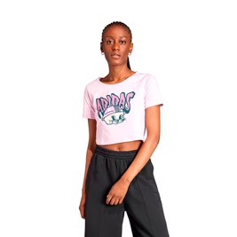 Camiseta Adidas Cropped Graphic Baby Rosa