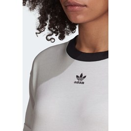 Camiseta ADIDAS Cropped Trefoil Branca/Preta