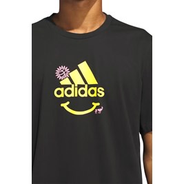 Camiseta Adidas Estampada Change Through Sports Preto/Amarelo