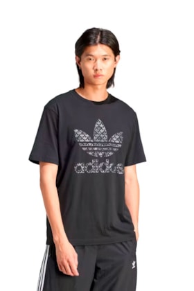 Camiseta Adidas Estampada Monograma Classic Preto