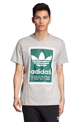 Camiseta Adidas FILLED LABEL Cinza/Verde