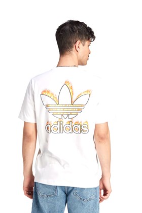 Camiseta Adidas Graphics Fire Trefoil Branco