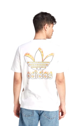 Camiseta Adidas Graphics Fire Trefoil Branco