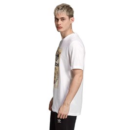 Camiseta Adidas Label Camuflagem Branca/Bege