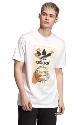 Camiseta Adidas Label Camuflagem Branca/Bege