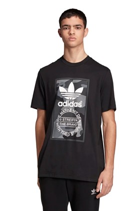 Camiseta Adidas Label Camuflagem Preta/Cinza