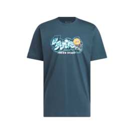 Camiseta Adidas Lil' Stripe Metaverse Gaming Azul Marinho