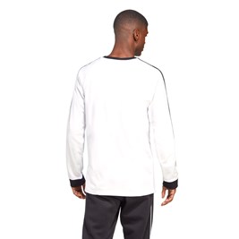 Camiseta Adidas Manga Longa Adicolor Classics 3-Stripes Branco/Preto