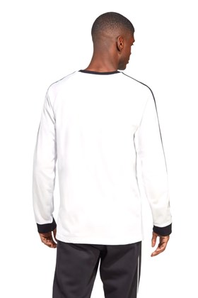 Camiseta Adidas Manga Longa Adicolor Classics 3-Stripes Branco/Preto