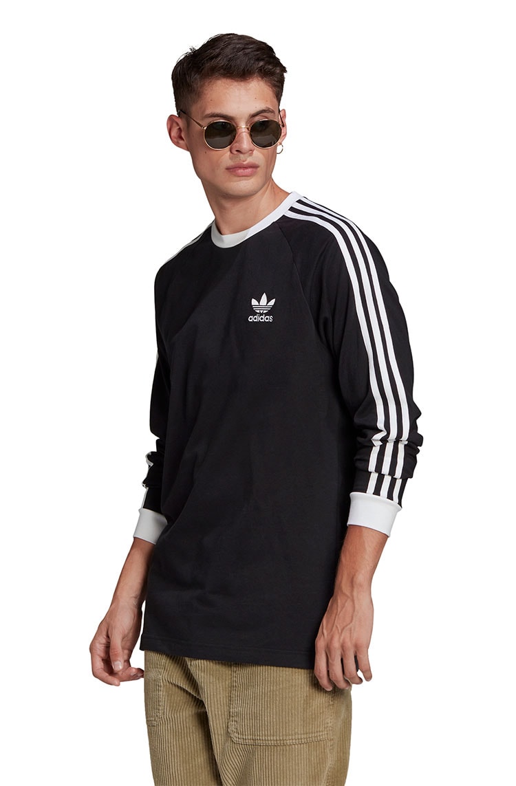 Camiseta manga longa hot sale adidas 3 stripes