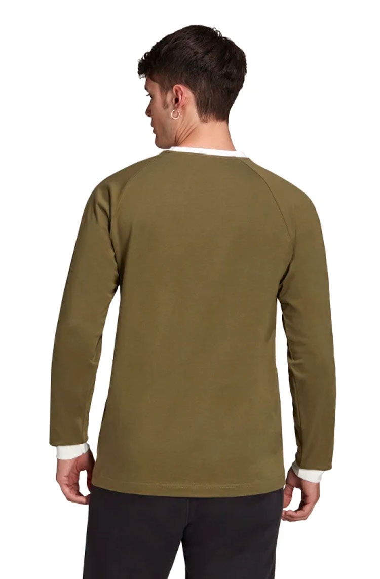 Camiseta Adidas Manga Longa Adicolor Classics 3-Stripes Verde/Branca -  NewSkull