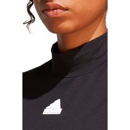 Camiseta Adidas Manga Longa Cropped Gola Mock Future Icons 3-stripes Preto/Branco