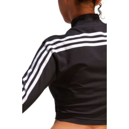 Camiseta Adidas Manga Longa Cropped Gola Mock Future Icons 3-stripes Preto/Branco