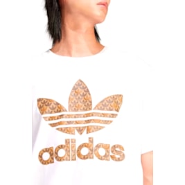 Camiseta Adidas Monograma Classic Branco/Marrom