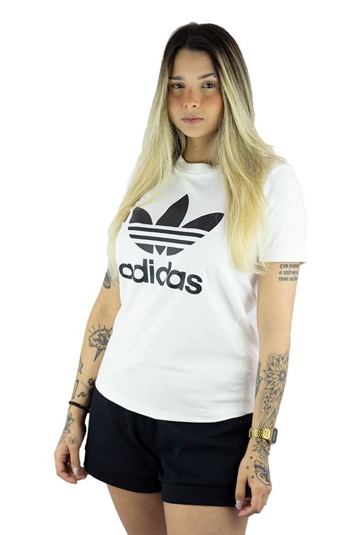 Camiseta ADIDAS Originals Trefoil Feminino Branca/Preta